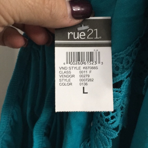 🎉💕PRETTY BNWT RUE 21 LRG TURQUOISE CROP TOP💕🎉 - Picture 8 of 8